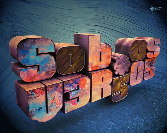 3D typography art