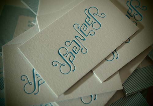 typography business cards