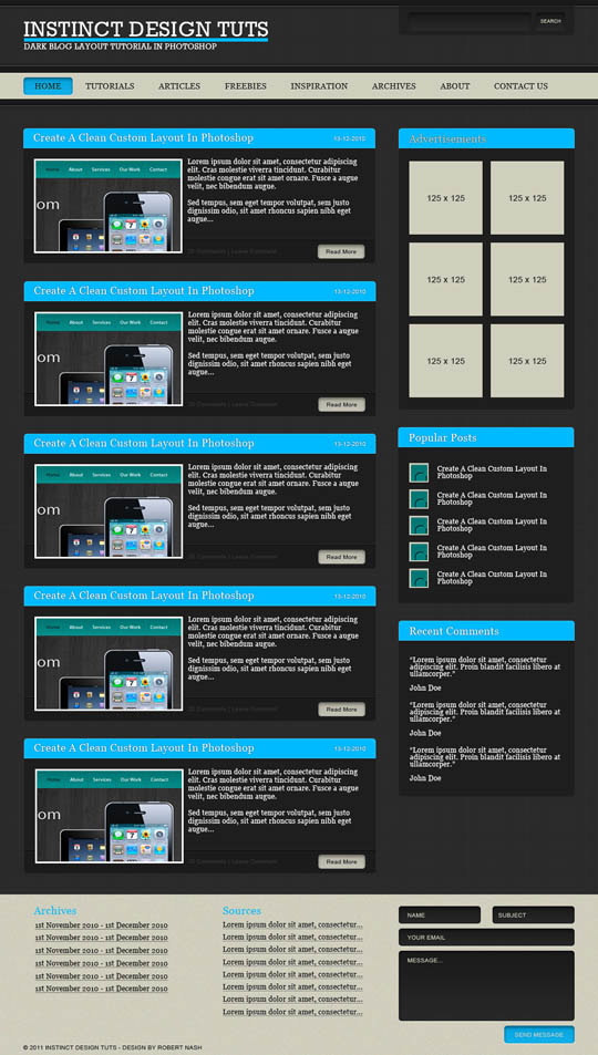 photoshop layout tutorials 2011