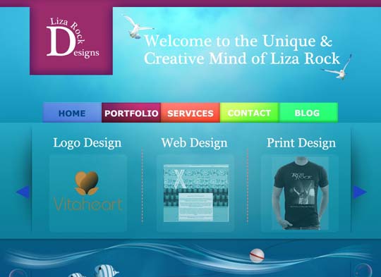 blue colored websites for inspiration