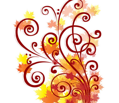 floral and swirl vectors
