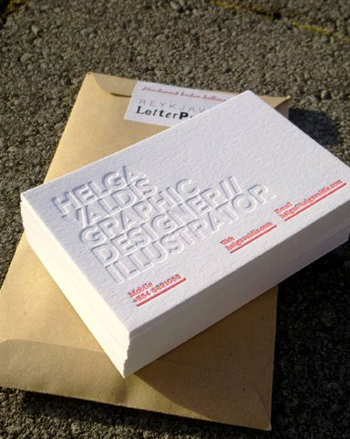 big typography business cards