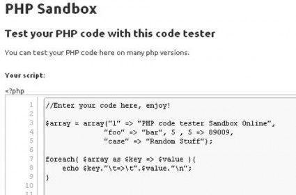 html with php sandbox