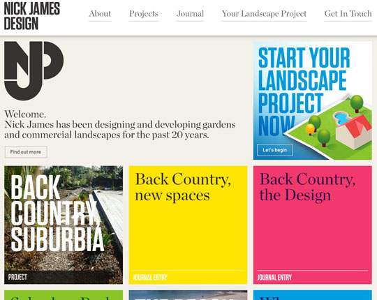 colorful grid style websites