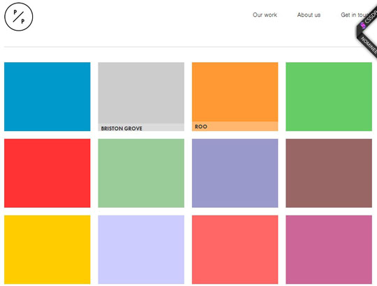 colorful grid style websites