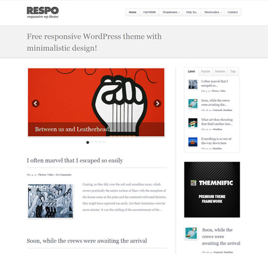 best free responsive wordpress themes 2012