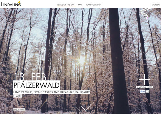 Websites with large photographic background