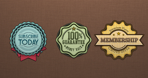 retro badges