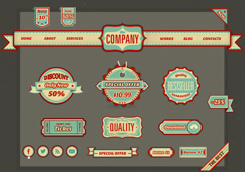 retro web elements