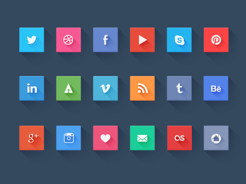 free flat social icons