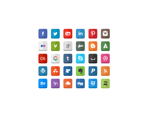 free flat social icons