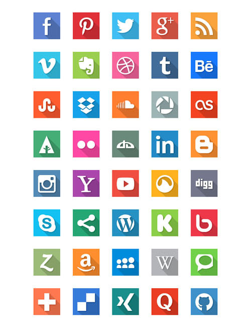 free flat social icons