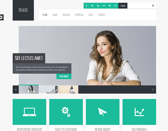 6.flat responsive wordpress themes