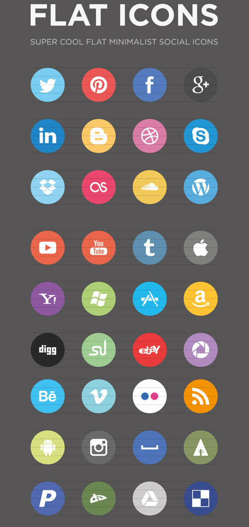 free flat social icons