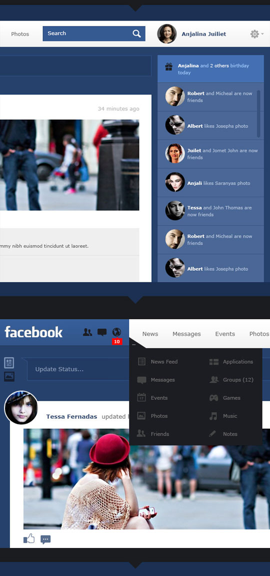 2.facebook redesign