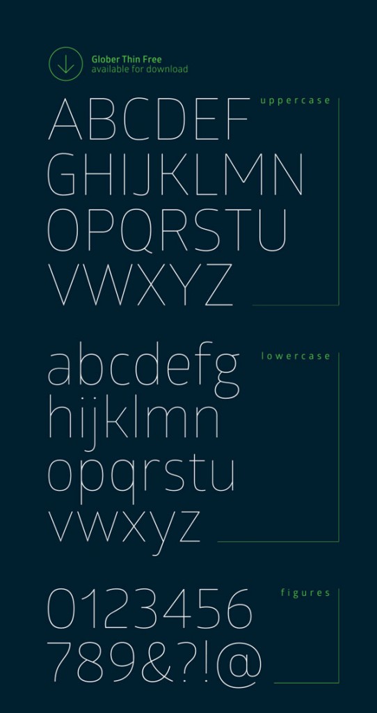 Free Font Of The Day : Glober ( thin and bold ) - Designbeep