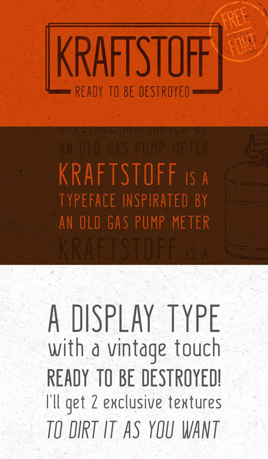 1.Free Font Of The Day  Kraftstoff