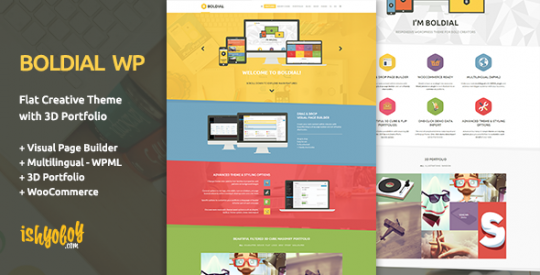WP Theme Of the Day #176 – Boldial – Flat Creative Theme with 3D ...