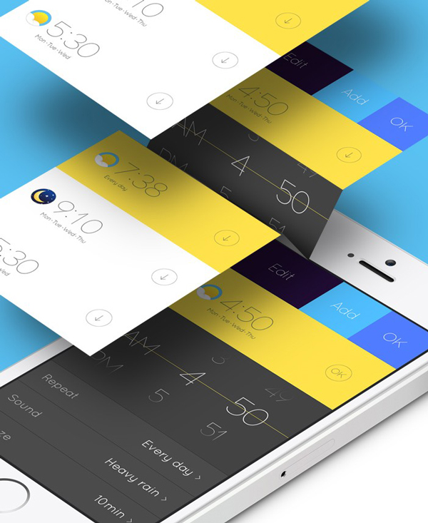 7.Mobile App Design Inspiration – Alarm Concept