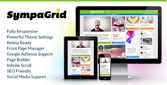 WP Theme Of the Day #200 – SympaGrid – Responsive Grid WordPress Theme ...