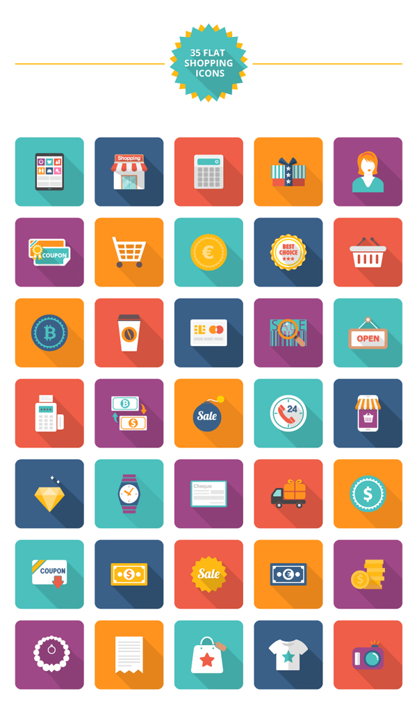 flat shopping icons