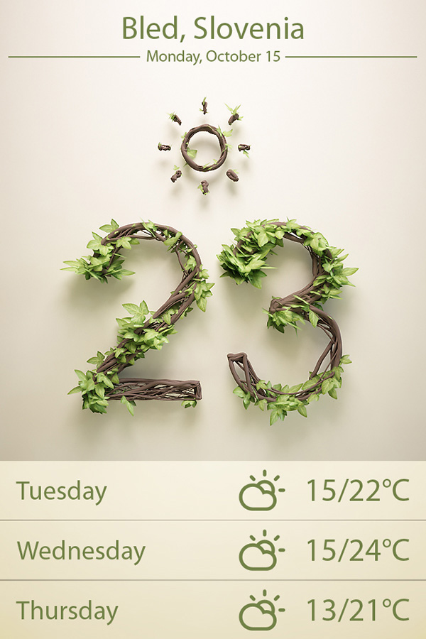 3.Mobile App Design Inspiration – Weather App