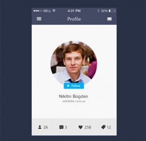 Mobile App Design Inspiration – Clean Social Network - Designbeep