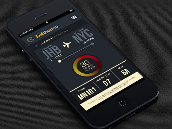 6.Mobile App Design Inspiration – Lufthansa Flight Tracking app