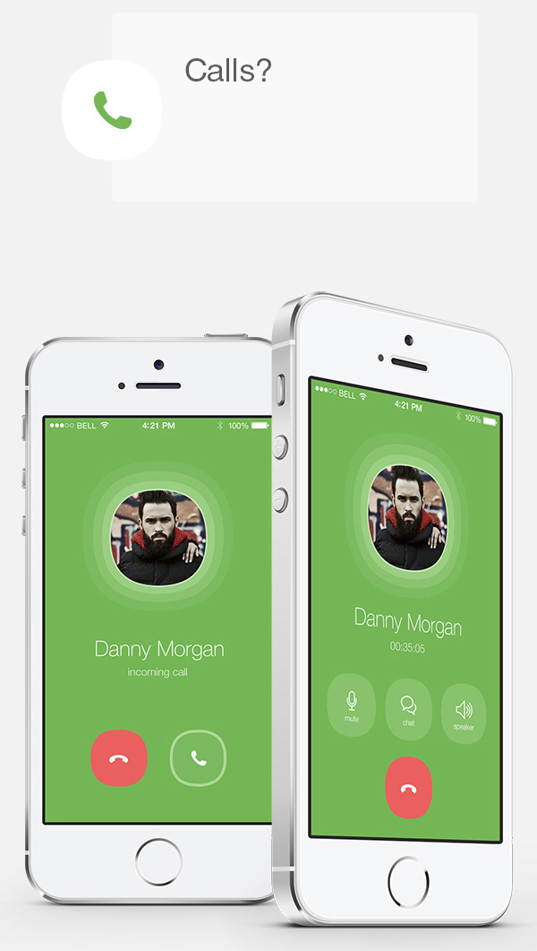 6.Mobile App Design Inspiration – WhatsApp Redesign for iOS 8 (2014)