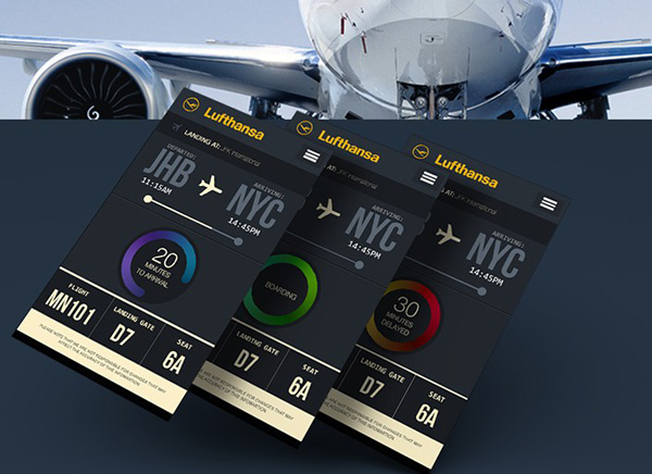 Mobile App Design Inspiration – Lufthansa Flight Tracking app
