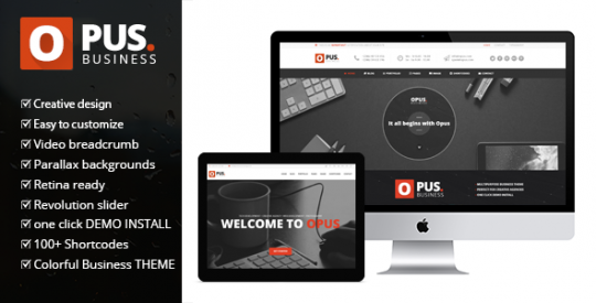WP Theme Of the Day #257 – Opus – Multipurpose Wordpress Theme - Designbeep