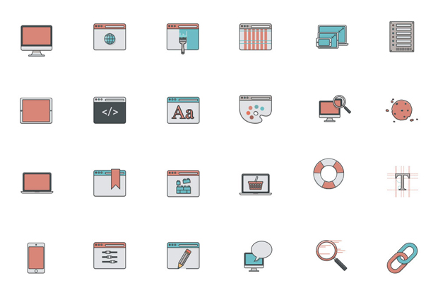 Free Download : Web Design Icon Set ( PSD , Ai , PNG) - Designbeep