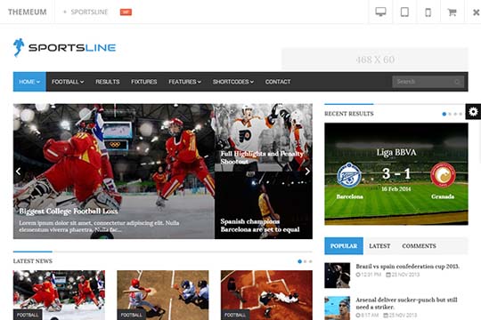 50 WordPress Sports Magazine WordPress Themes - Designbeep