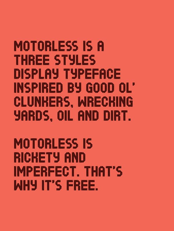 2.Free Font Of Of The Day  Motorless