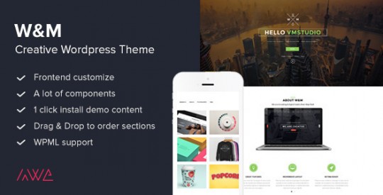 WP Theme Of the Day #336 –W&M – Creative Wordpress Theme - Designbeep