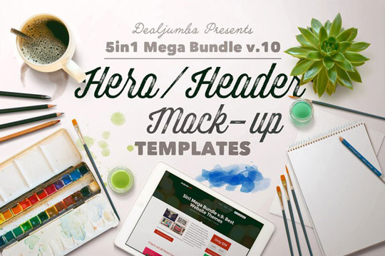 HeroHeader Mock-up Templates
