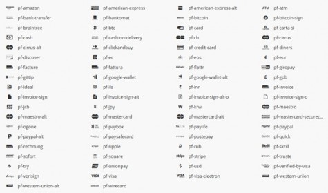 PaymentFont – SVG webfont containing 74 payment icons - Designbeep