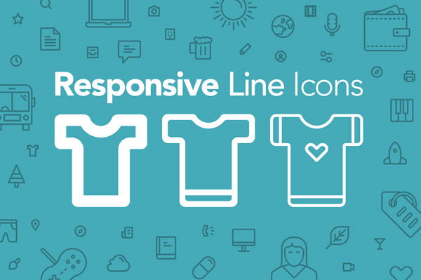 1.Responsive Line Icons