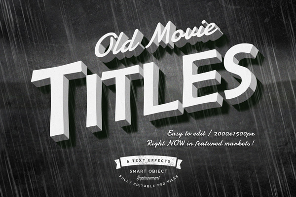 1.Old Movie Titles Layer Styles