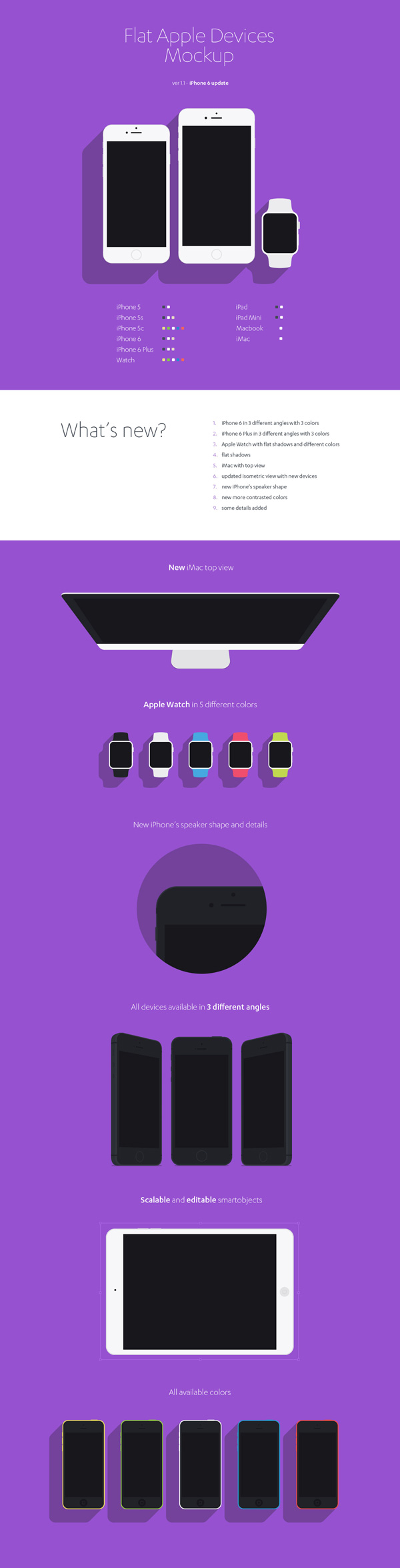 2.Flat Apple Devices Mockup