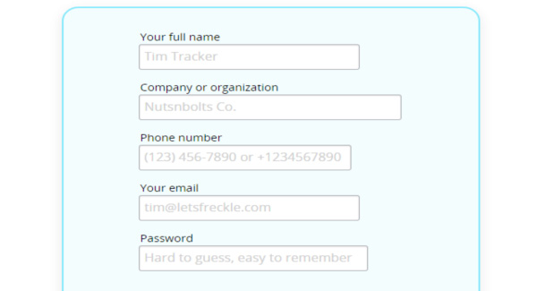 registration form