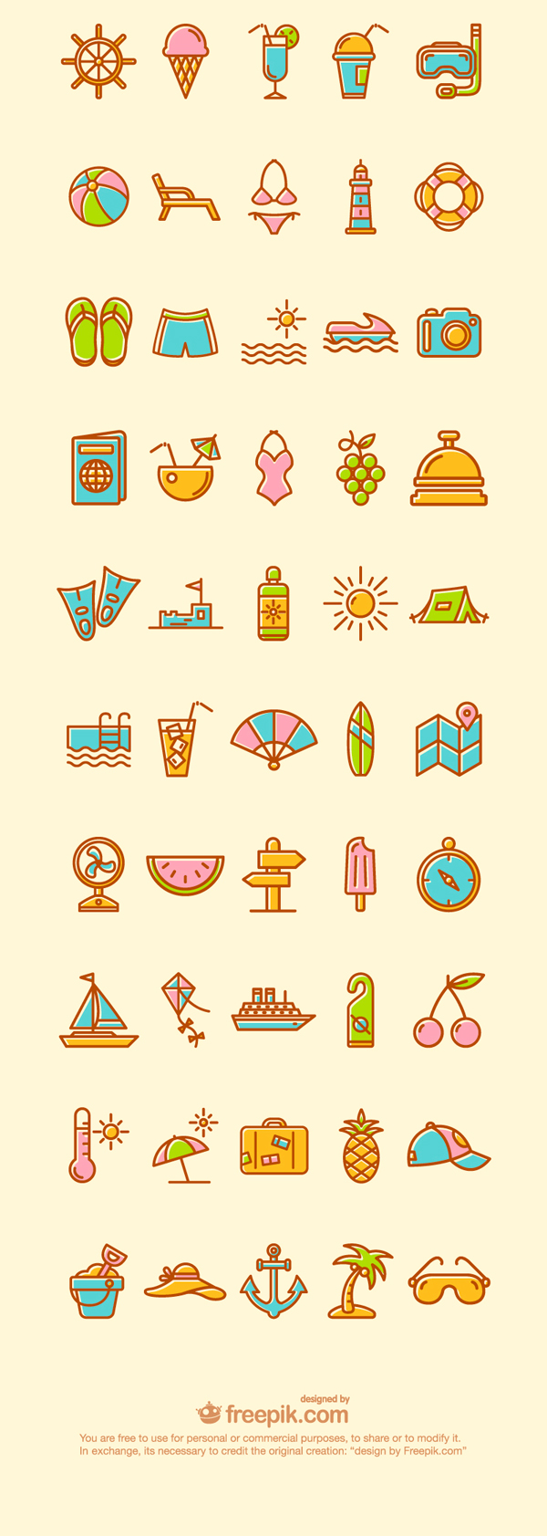 2.summer and vacation icons