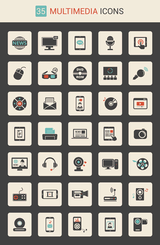 multimedia-icon-set