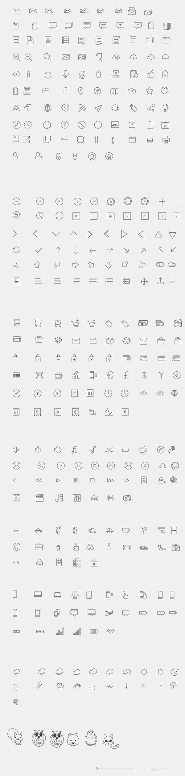 12.thin line icons