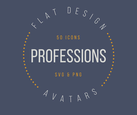 50 Free Professions Avatars in Flat Style - Designbeep