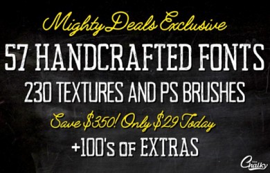 57 Handcrafted Fonts, 230 Textures & 100s of Design Extras - Designbeep