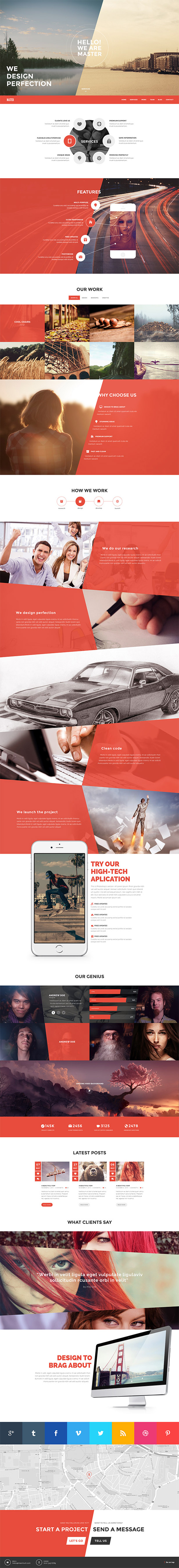 one page html template