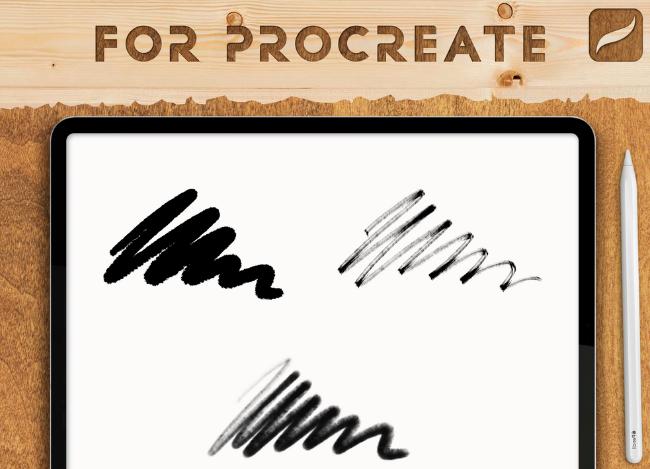 Free Procreate charcoal brushes