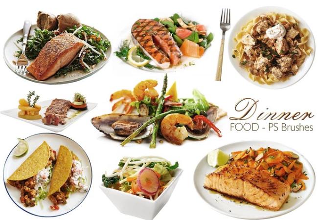Dinner Photoshop Brushes - Food Digital Art
