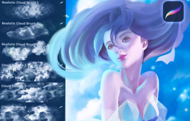 Free Procreate Cloud Brushes Set by DiBrushes